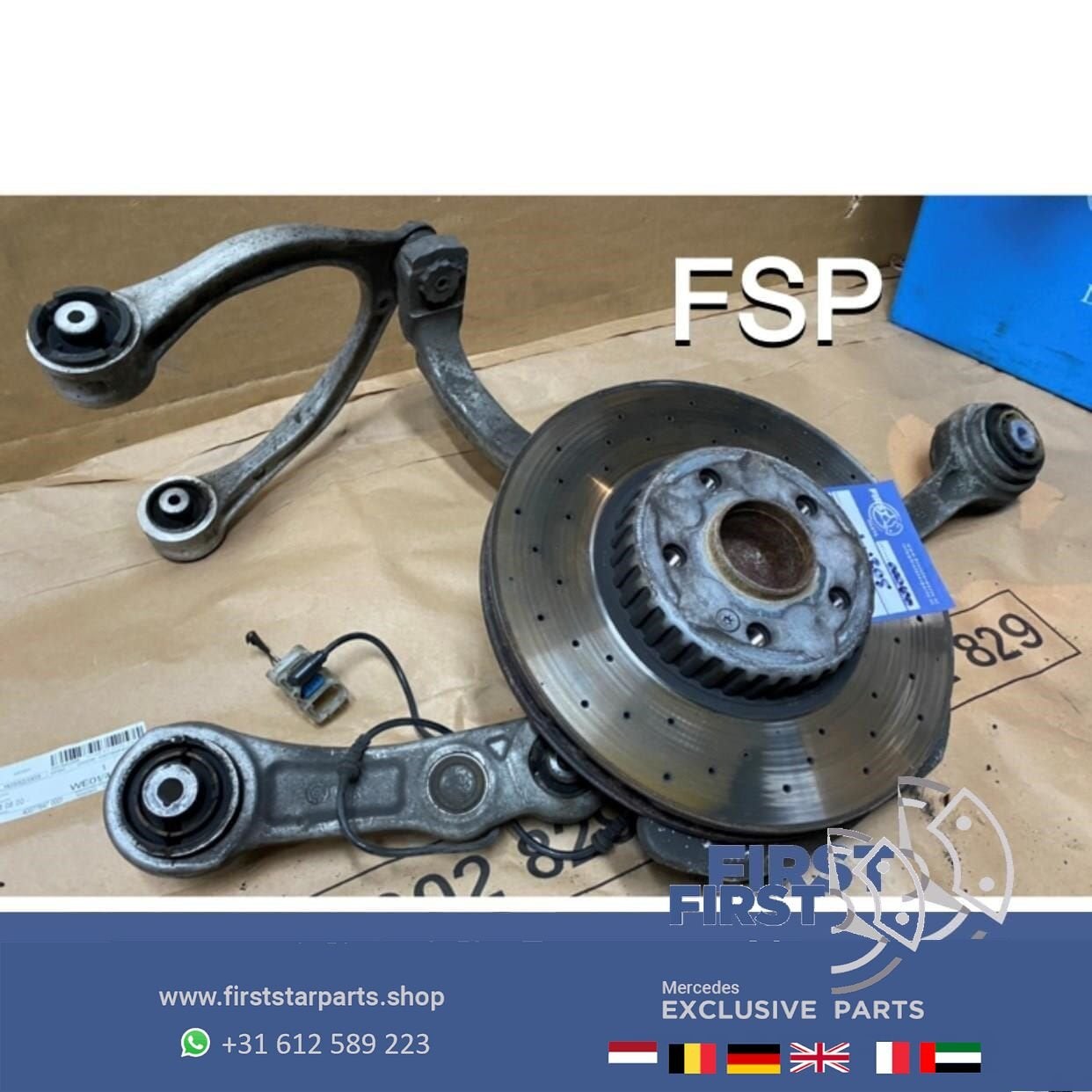 W205 COMPLEET FUSEE  + DRAAGARMEN RECHTS Mercedes C Klasse 2, Gebruikt, -, Ophalen of Verzenden, -
