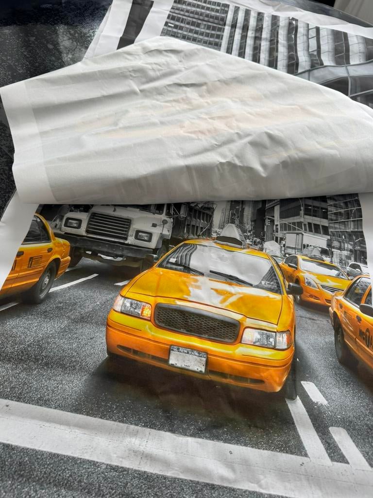 Set van 3 New York Taxi Wanddoeken / Canvasdoeken, Oorspronkelijke maker, Verzenden, Nieuw, Schilderij