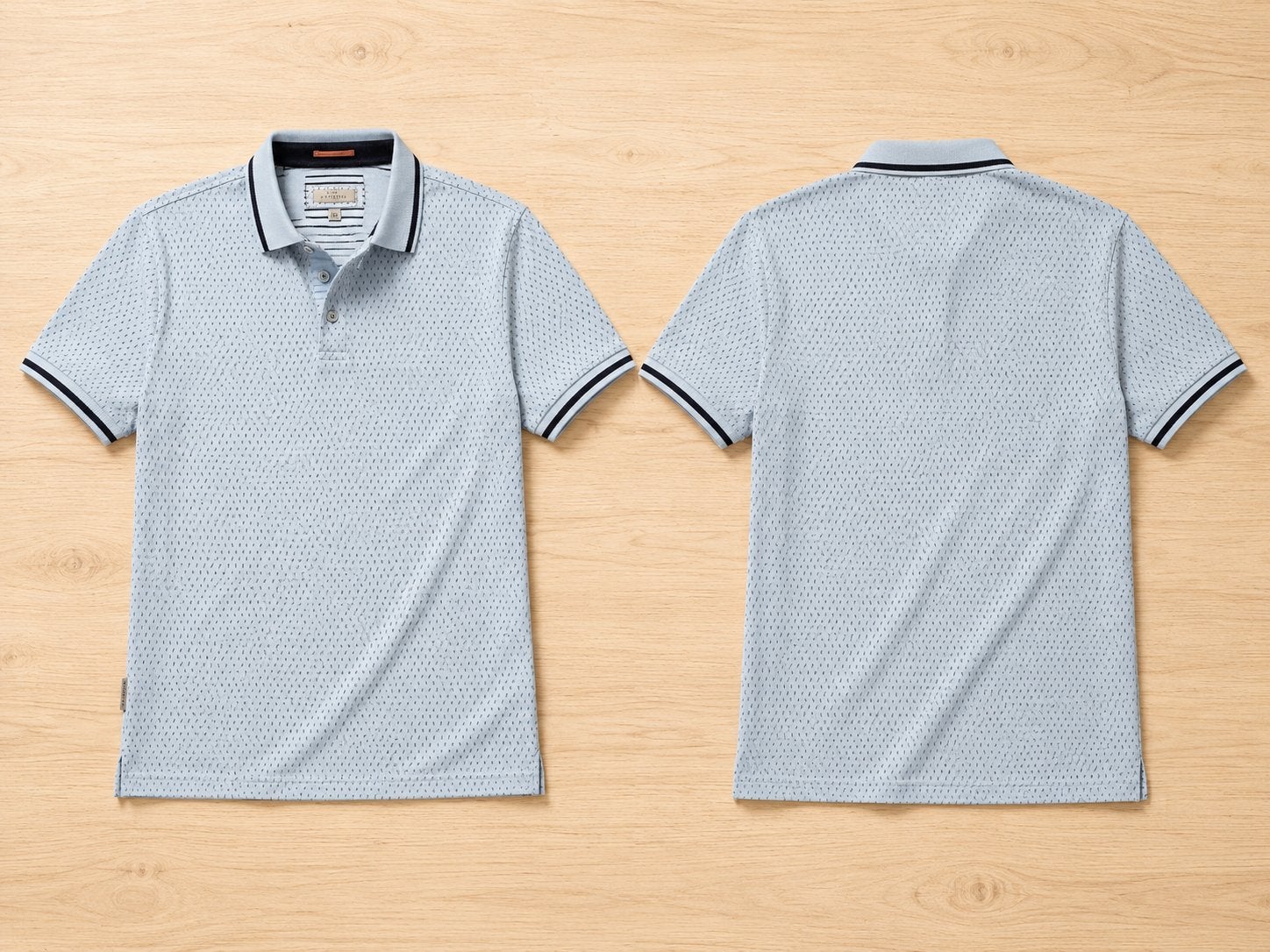 Lichtblauwe Ted Baker polo met patroon en strepen, Kleding | Heren, Ophalen of Verzenden, Nieuw, Maat 52/54 (L), Blauw