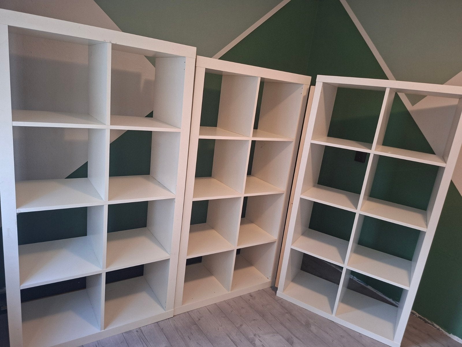Set van 3 witte Kallax kasten (IKEA), Ophalen, Met plank(en), Gebruikt, Modern, functioneel