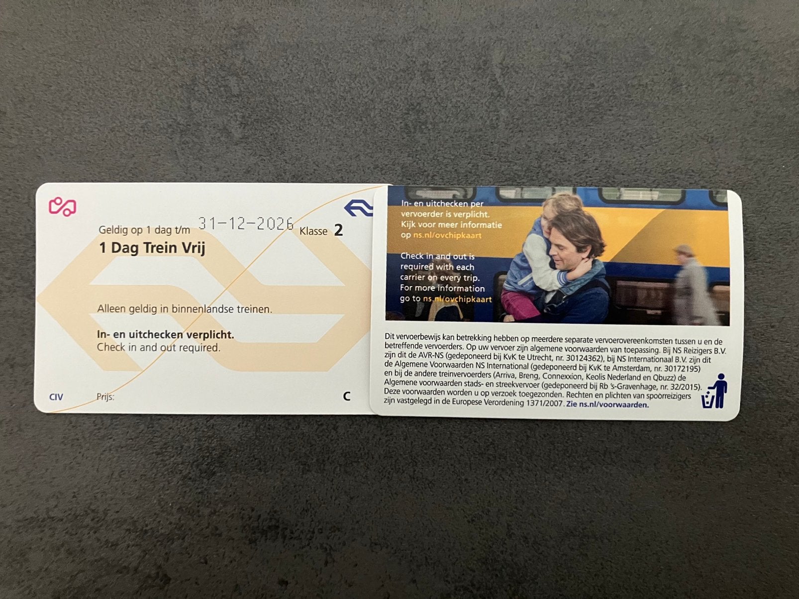 NS dagkaarten 2, Twee personen, Trein, Algemeen kaartje