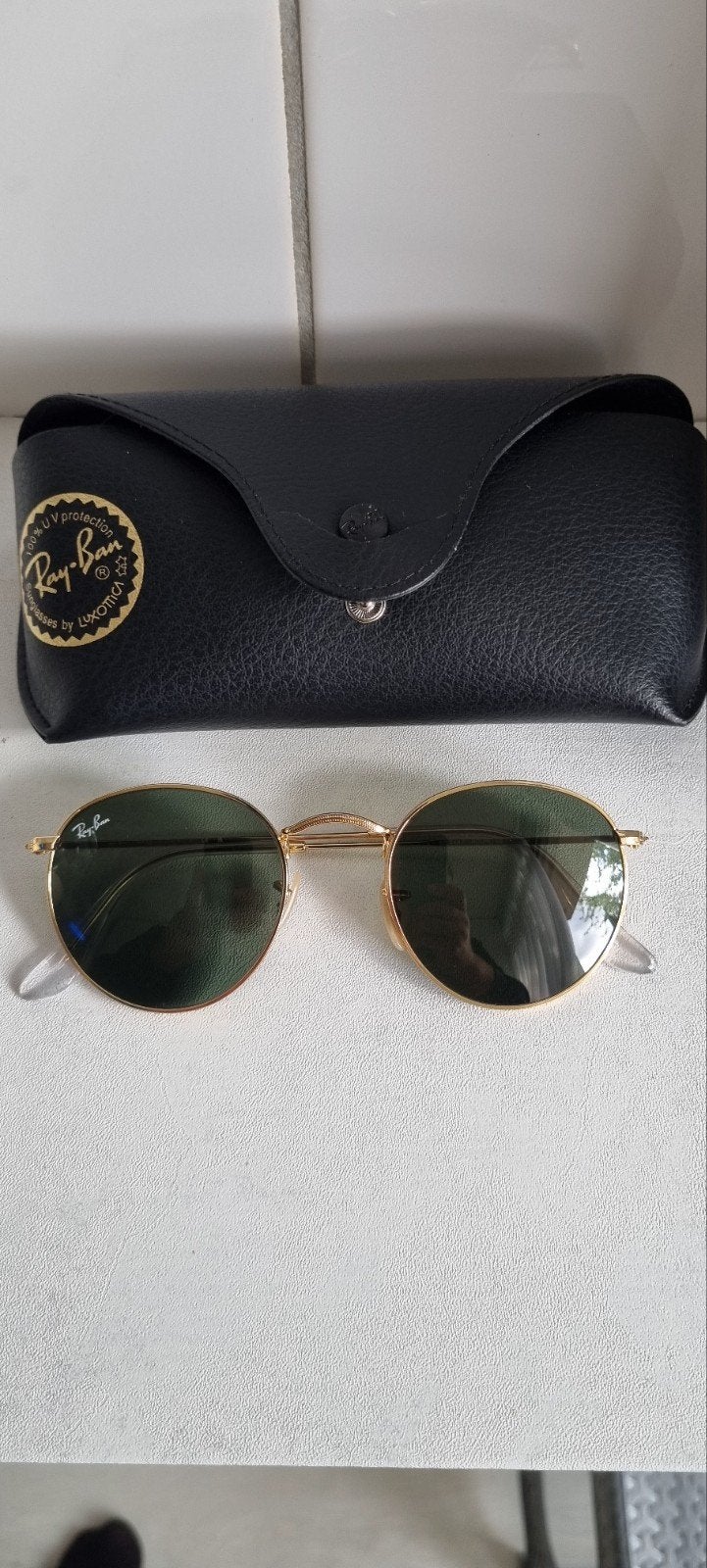 Ray-Ban Round Metal Zonnebril Goud, Ophalen of Verzenden, Zo goed als nieuw, Zonnebril, Ray-Ban