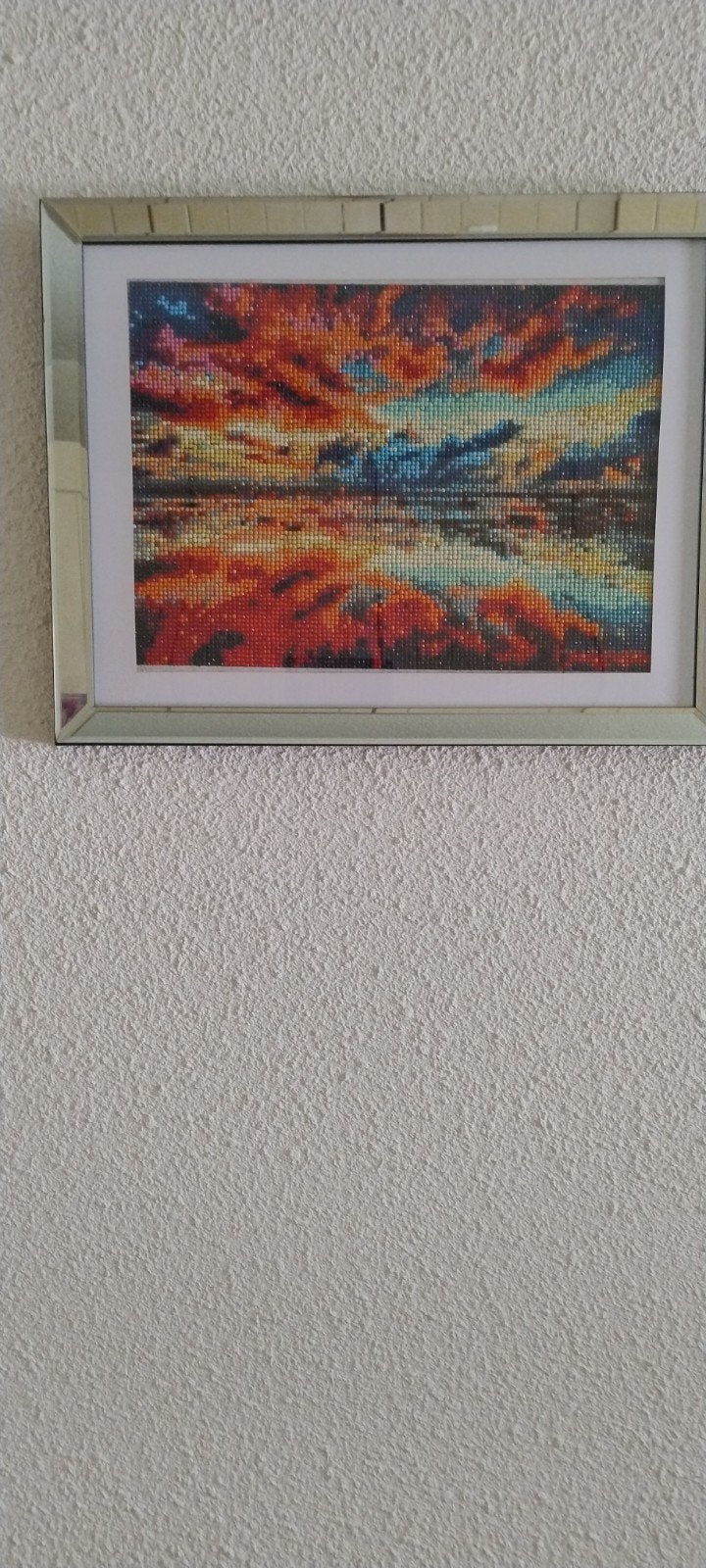 Diamond Painting Zonsondergang met Spiegel Lijst, Ophalen, Minder dan 50 cm, Overige typen, Zo goed als nieuw