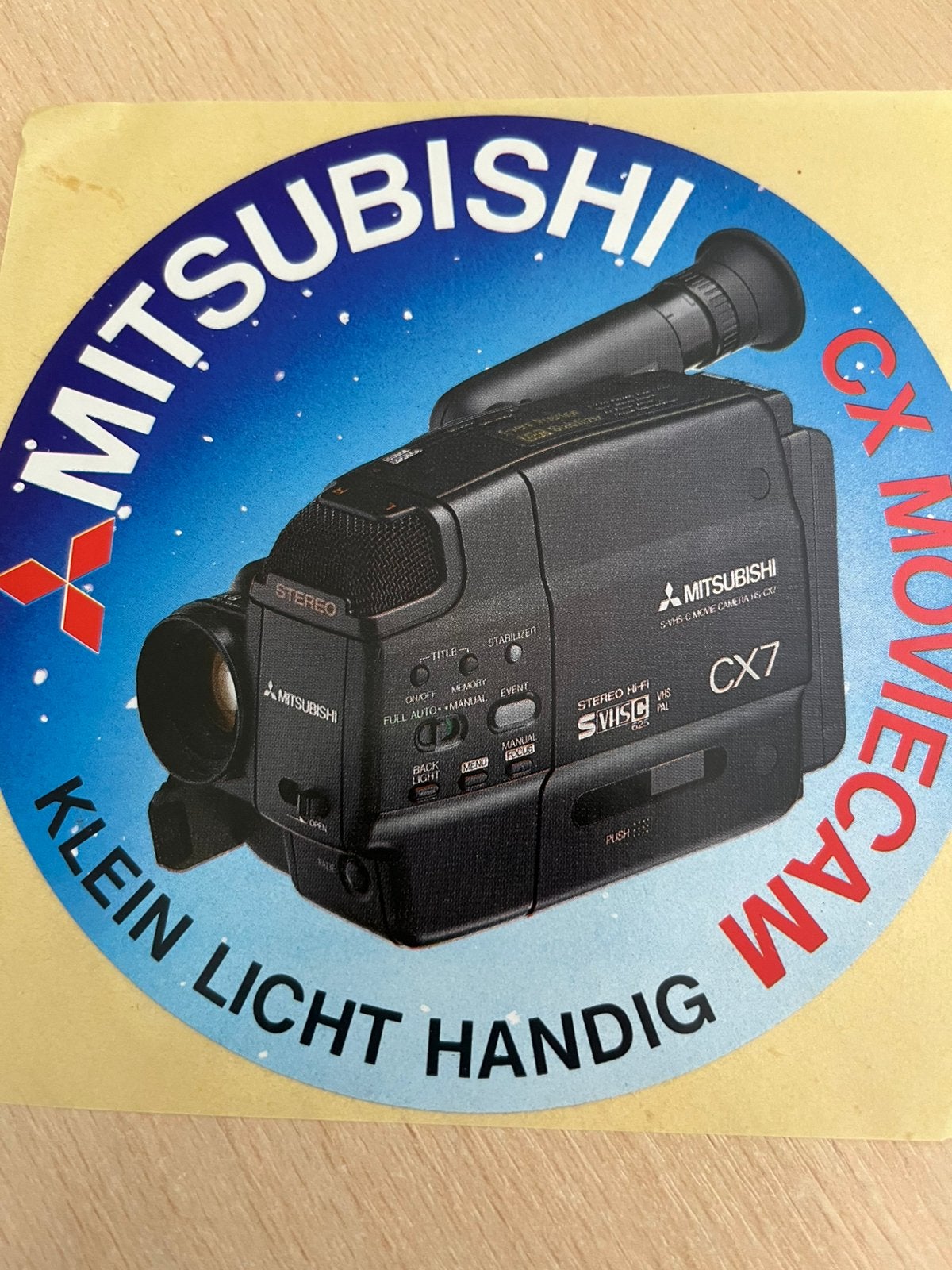 Retro sticker Mitsubishi moviecamera, Verzenden, Zo goed als nieuw
