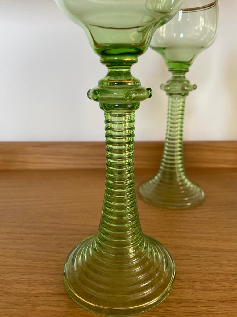 Set van 4 antieke Duitse roemer glazen, Antiek en Kunst, Antiek | Glas en Kristal, Ophalen