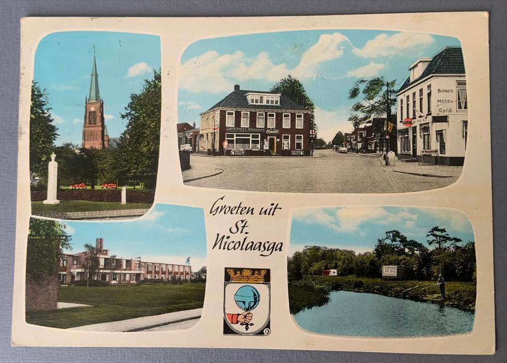 Groeten uit St. Nicolaasga, Verzenden, 1940 tot 1960, Gelopen, Friesland
