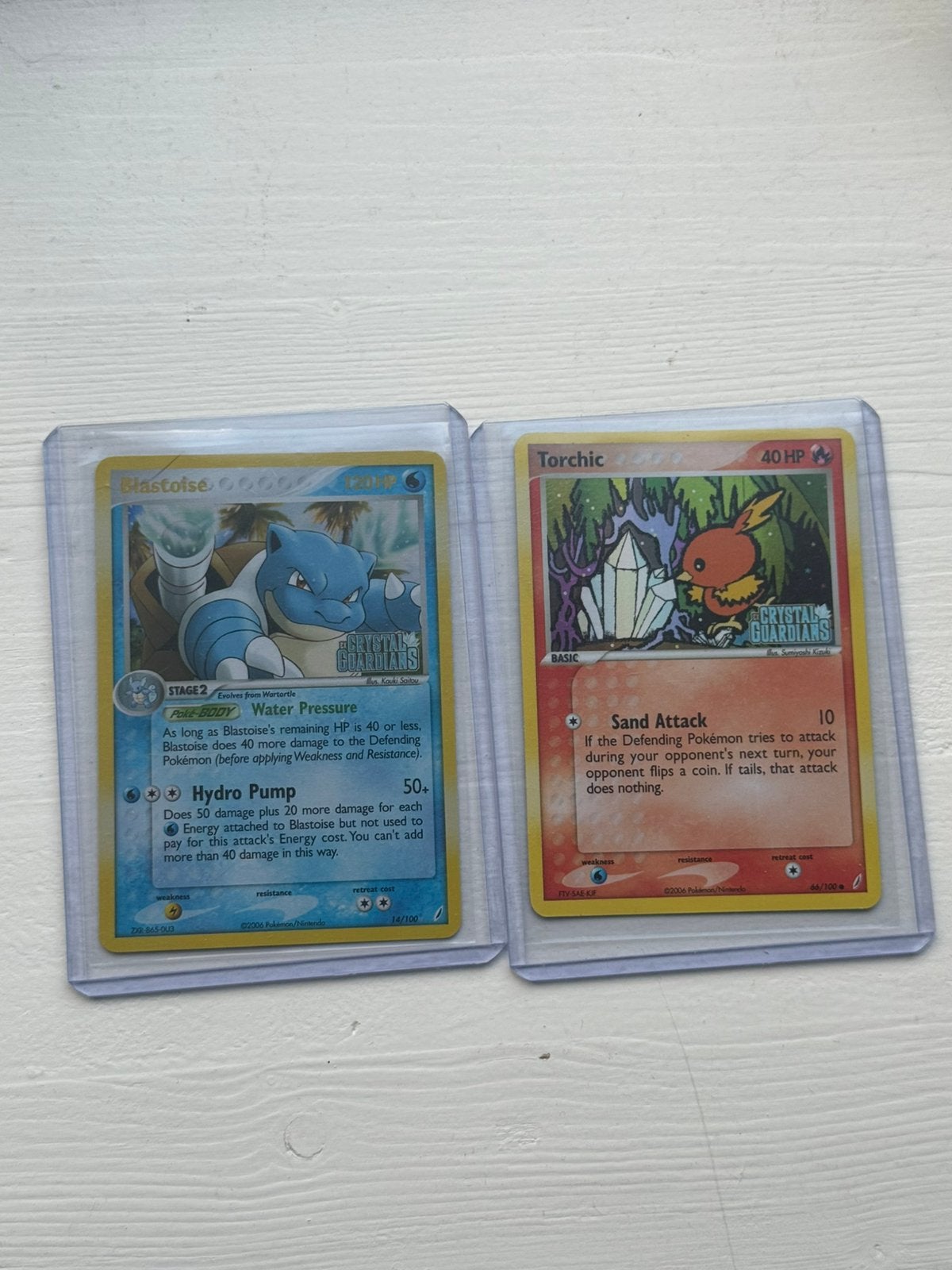 Pokémon EX Crystal Guardians Duo – Blastoise Holo & Torchic, Ophalen of Verzenden, Zo goed als nieuw