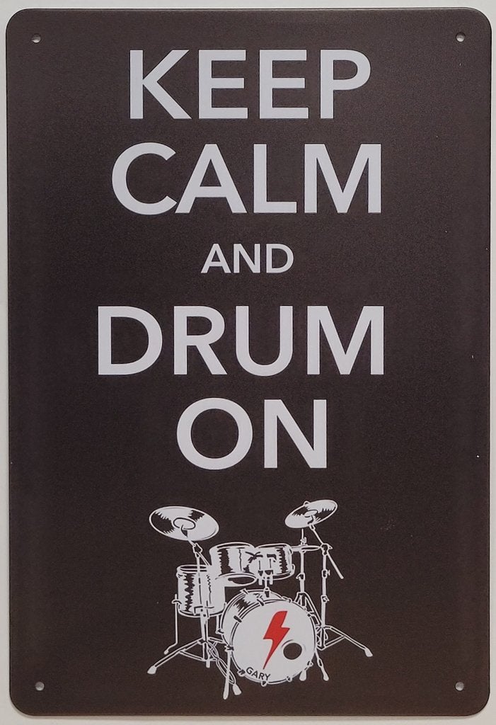 Keep calm and drum on drumstel reclamebord van metaal deco, Info@deconoord.nl, Deco Noord, Nieuw, Ophalen of Verzenden