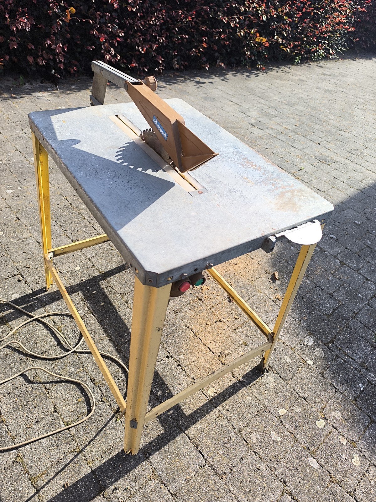 Scheppach tafelzaag cirkelzaag 1985, Gebruikt, Cirkelzaag, Ophalen of Verzenden, 1200 watt of meer