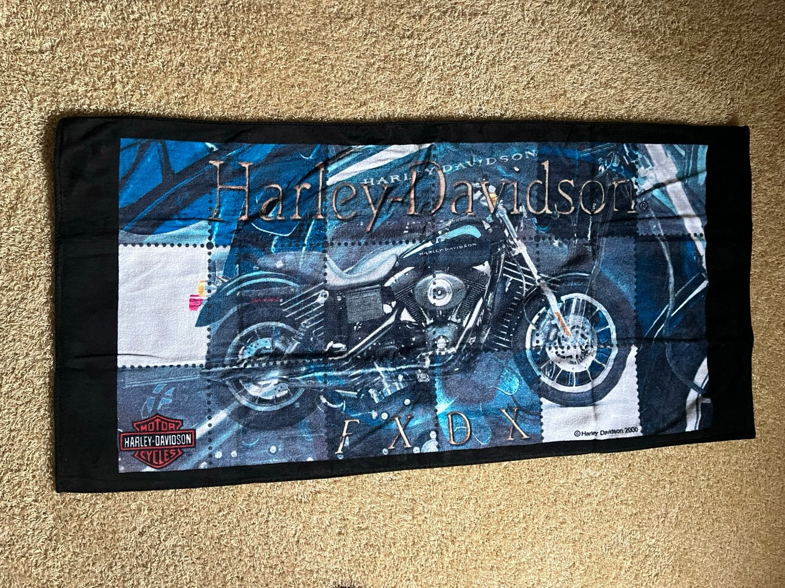 Harley davidson handdoek/badlaken 70x140 origineel, Ophalen of Verzenden, Zo goed als nieuw, Motoren
