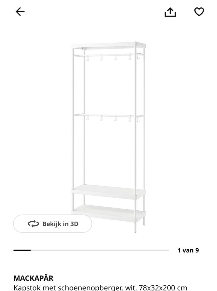 IKEA Mackapar kapstok, Huis en Inrichting, Ophalen, Zo goed als nieuw