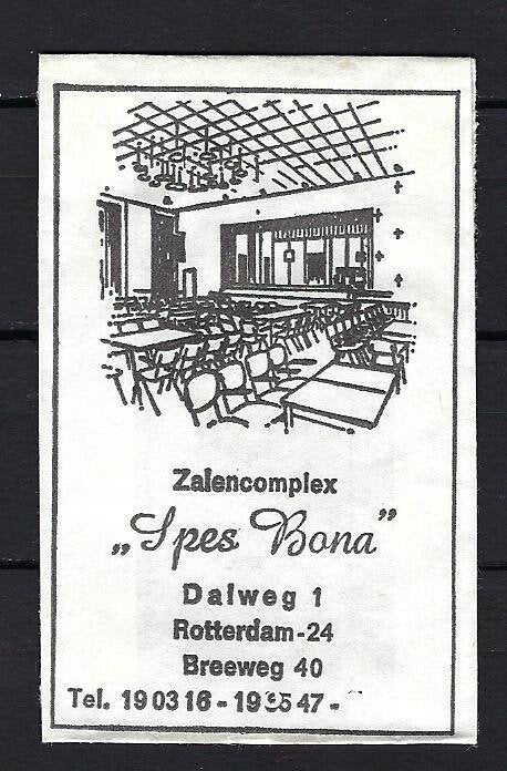 343 Rotterdam zalencomplex SPES BONA, Ophalen of Verzenden, Nederland