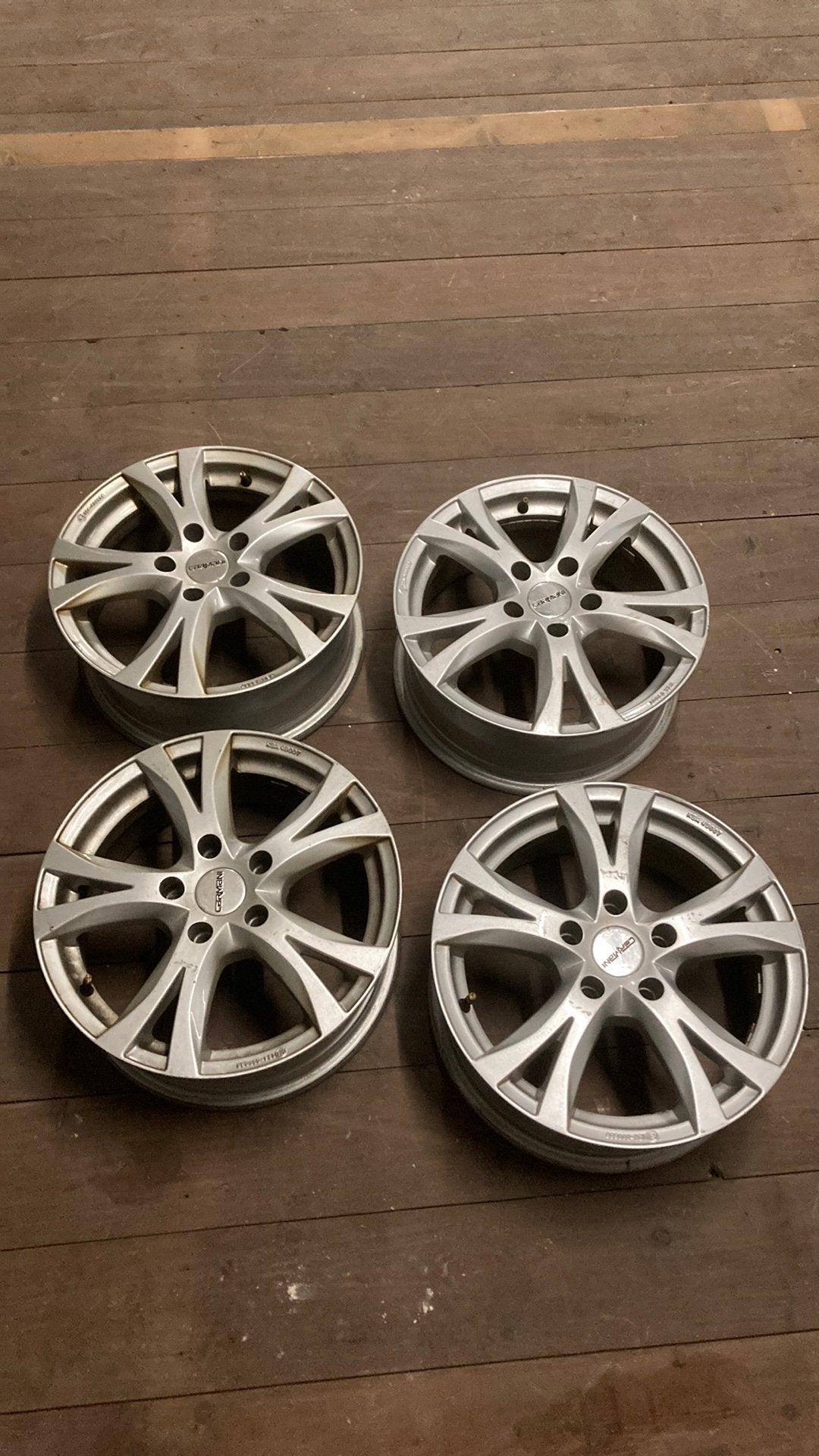 16” alu velgenset 5x114,3 Nissan/Renault, Ophalen, Gebruikt, 16 inch, Banden en Velgen