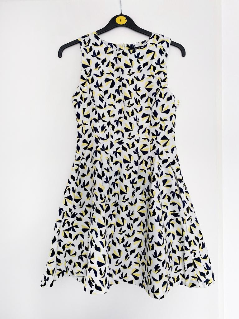 Witte A-lijn jurk van Zara met print, maat S, Verzenden, Wit, Nieuw, Maat 36 (S)