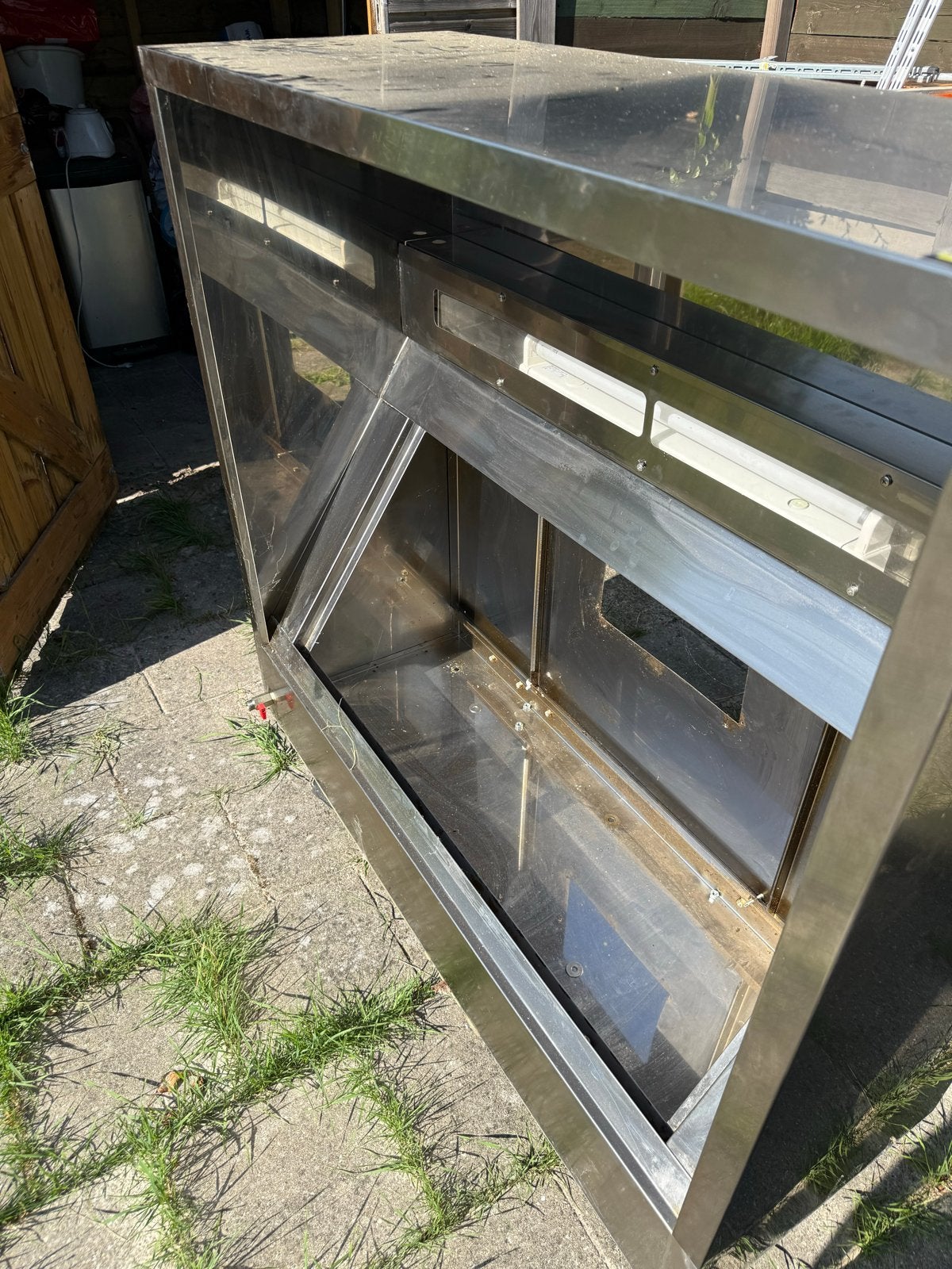 afzuigkap - Professionele RVS 120 cm breed, Gebruikt, Wandschouwkap, 800 m³ per uur of meer, Ophalen of Verzenden