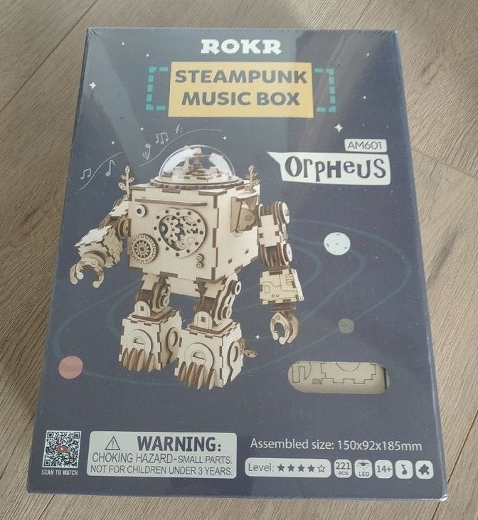 Steampunk Robot music box houten modelbouw NIEUW, Ophalen of Verzenden, Nieuw, Hout, Knutselwerk