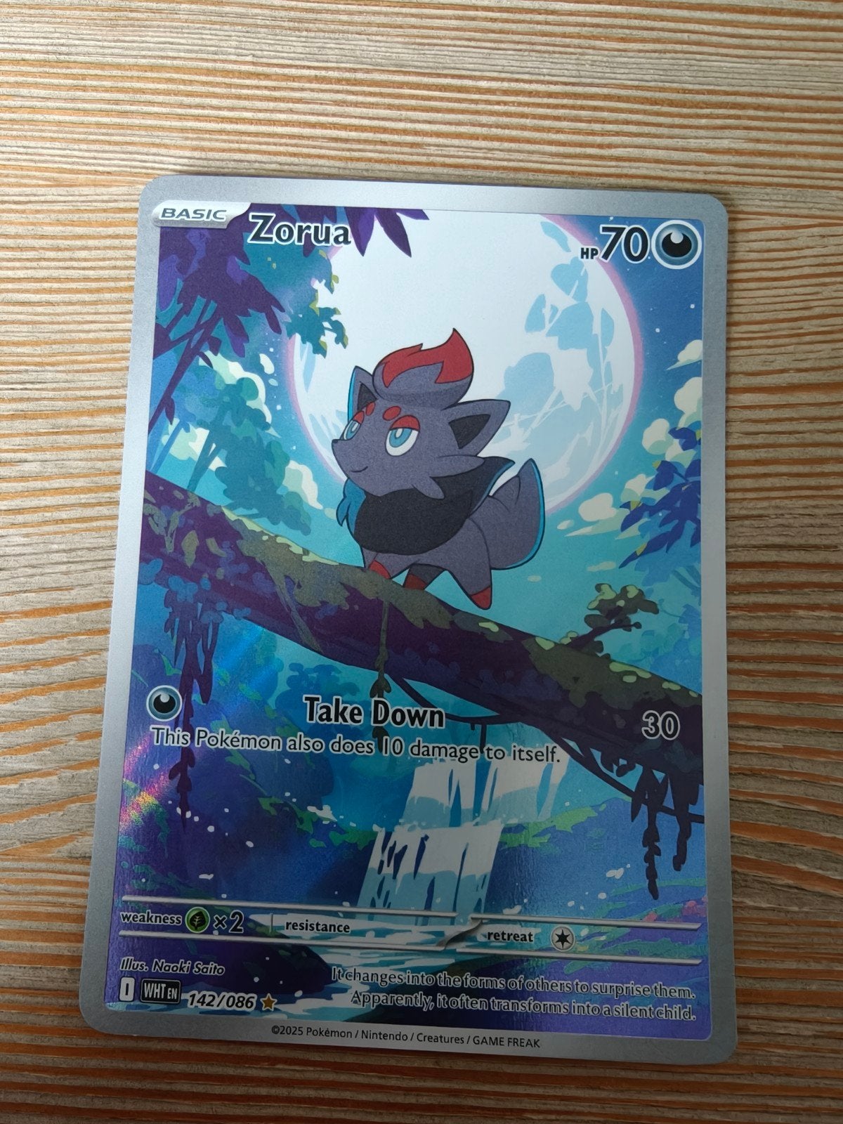 Zorua Pokémon Kaart 142/086 - Nieuwstaat, Ophalen of Verzenden, Nieuw, Losse kaart