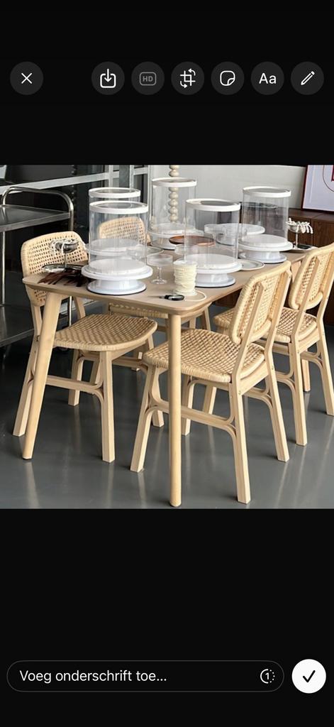 IKEA tafel met stoelen direct op te halen!, Huis en Inrichting, Tafels | Eettafels, Ophalen, Zo goed als nieuw, Rechthoekig, 50 tot 100 cm