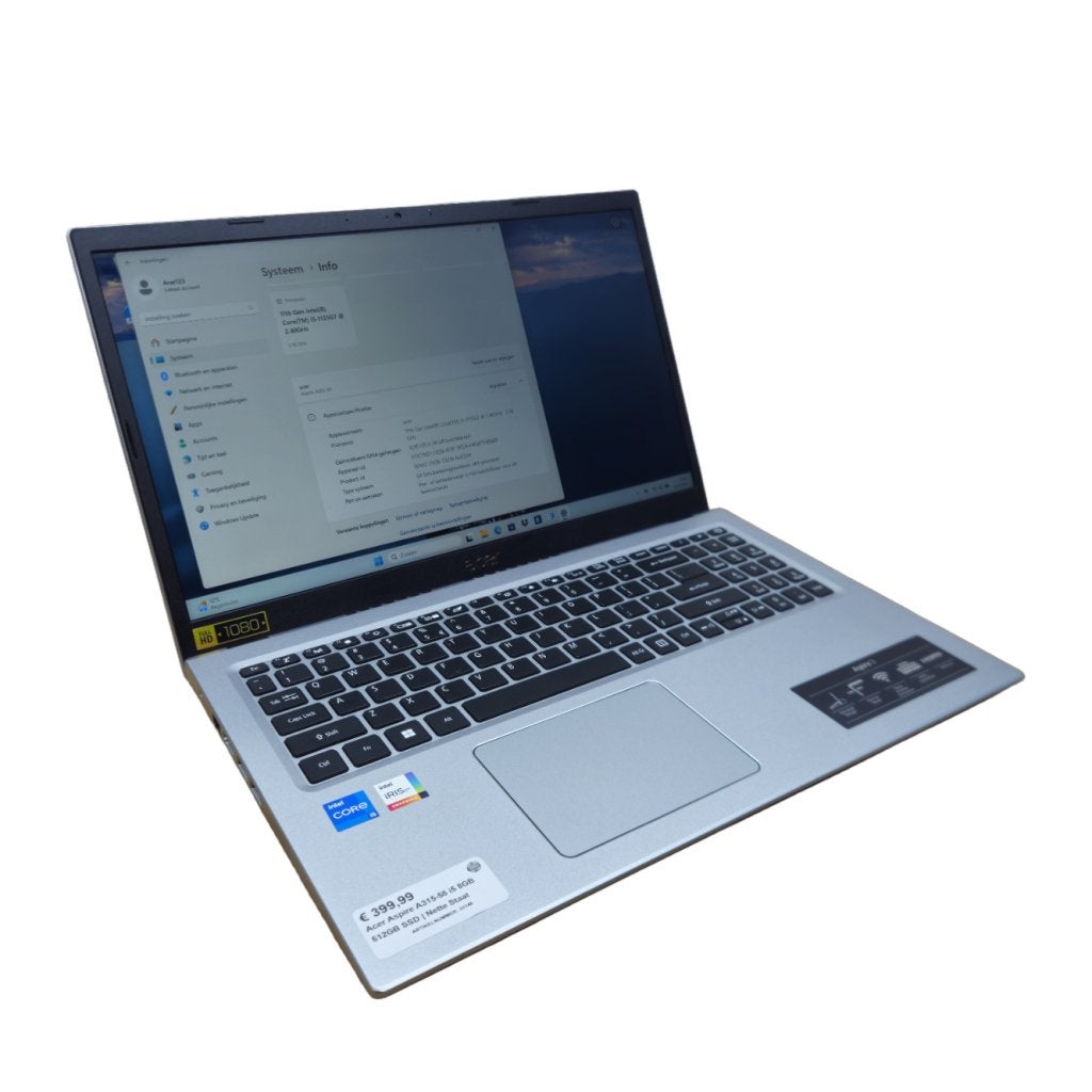 Acer Aspire A315-58 Laptop | i5-1135G7 8GB RAM 512SSD, Acer, Zo goed als nieuw, Support@acer.com, 8F, No. 88, Sec. 1, Xintai 5th Rd.
Xizhi District, New Taipei City 221
Taiwan