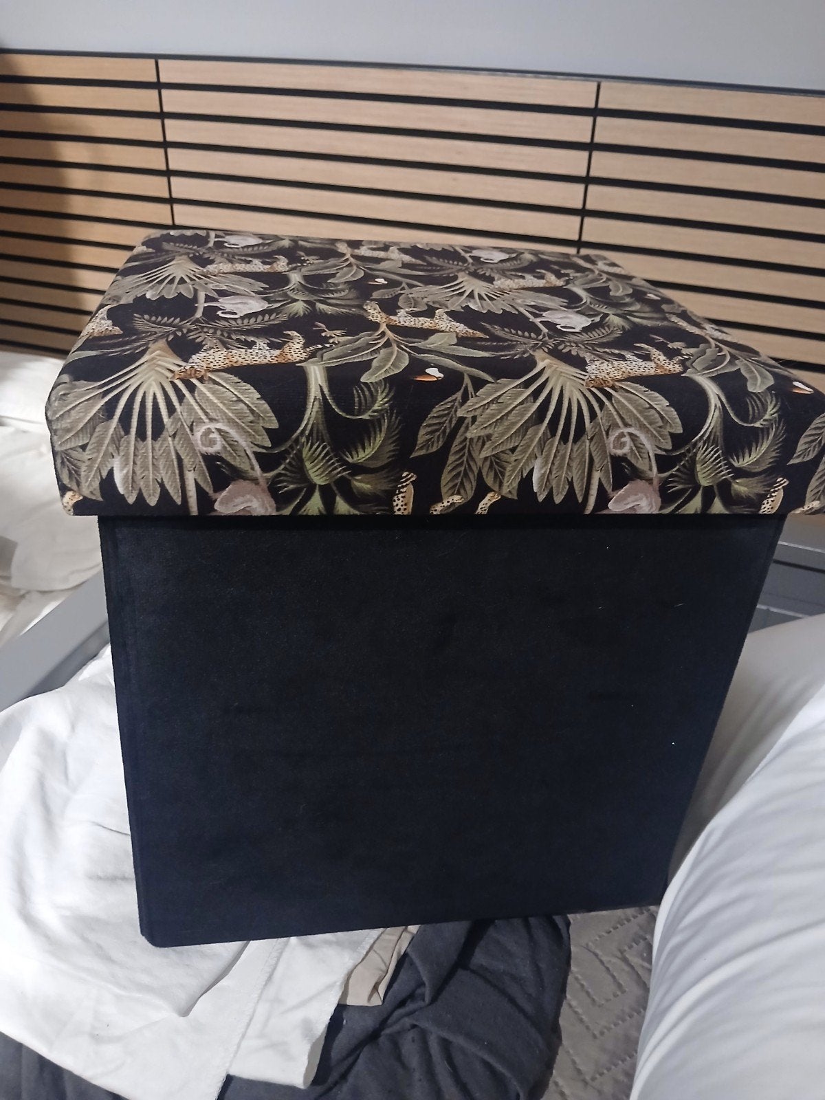Inklapbare poef / opbergbox met jungle print, Ophalen of Verzenden