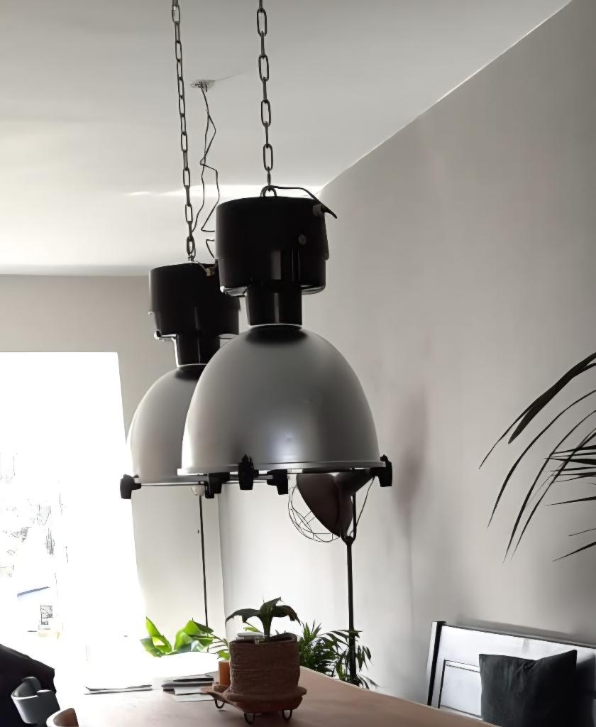 Authentieke industriele lampen 2st, Huis en Inrichting, Ophalen, Gebruikt, Minder dan 50 cm
