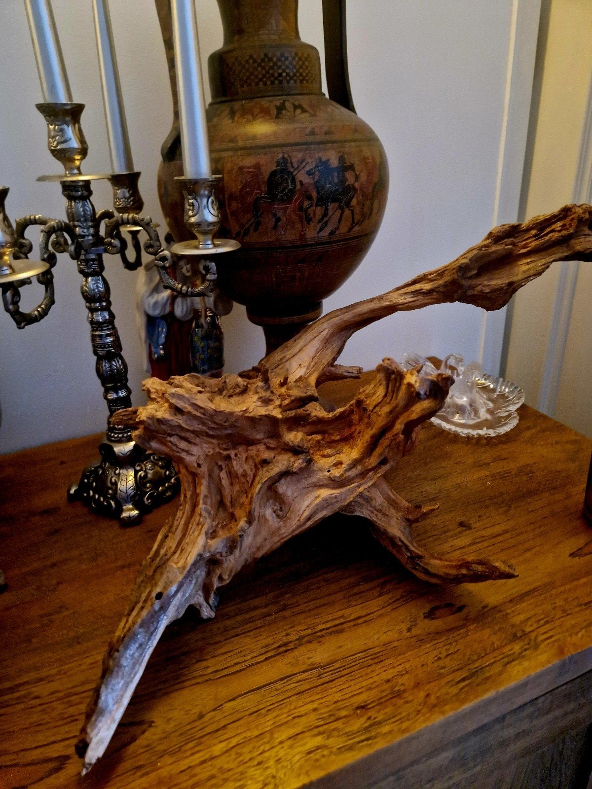 Decoratief drijfhout sculptuur, Hout, Ophalen of Verzenden, Bruin, Landelijk
