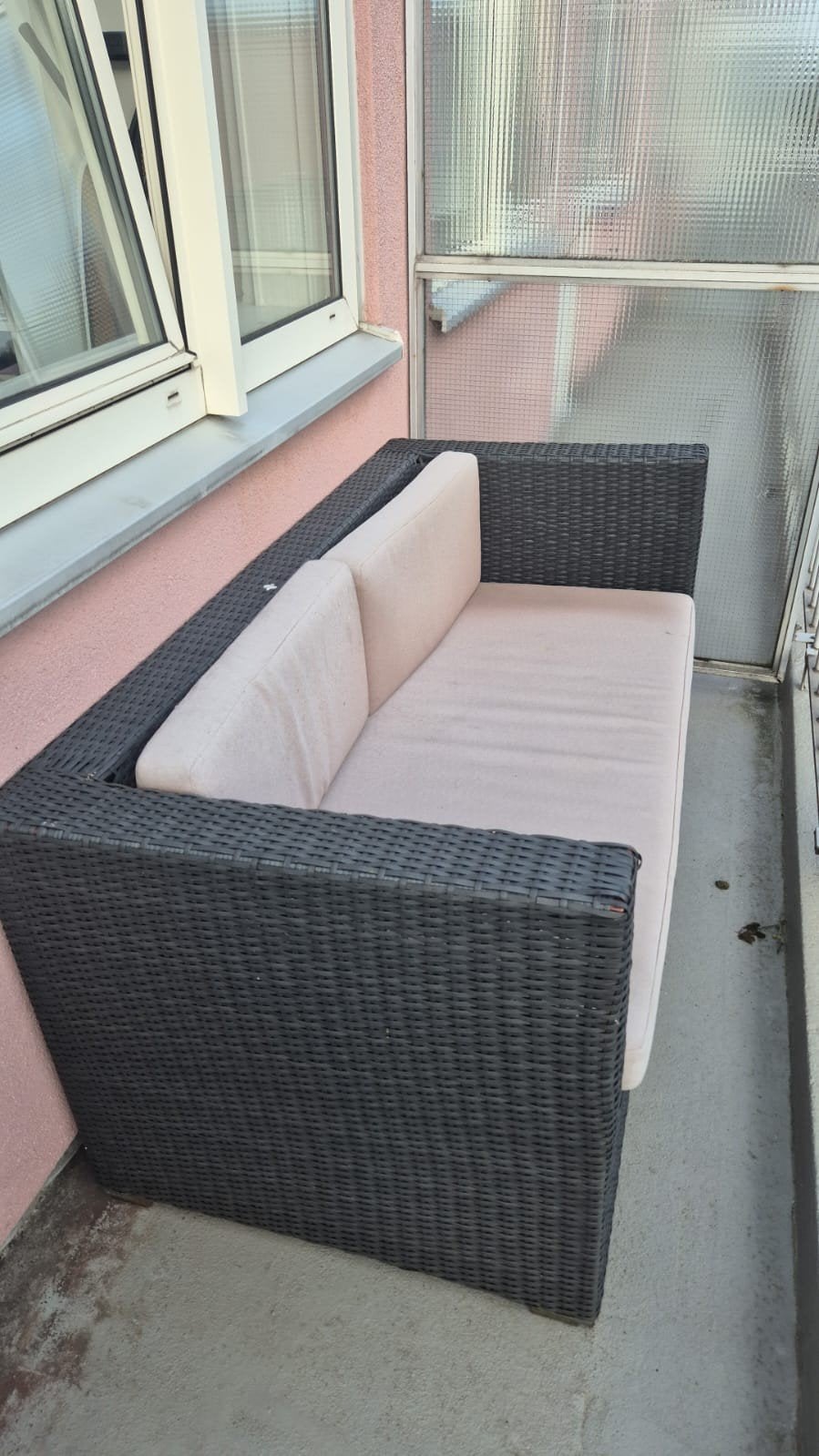 Comfortabele loungebank voor balkon, terras of tuin, Ophalen, Stof, Gebruikt, Minder dan 75 cm