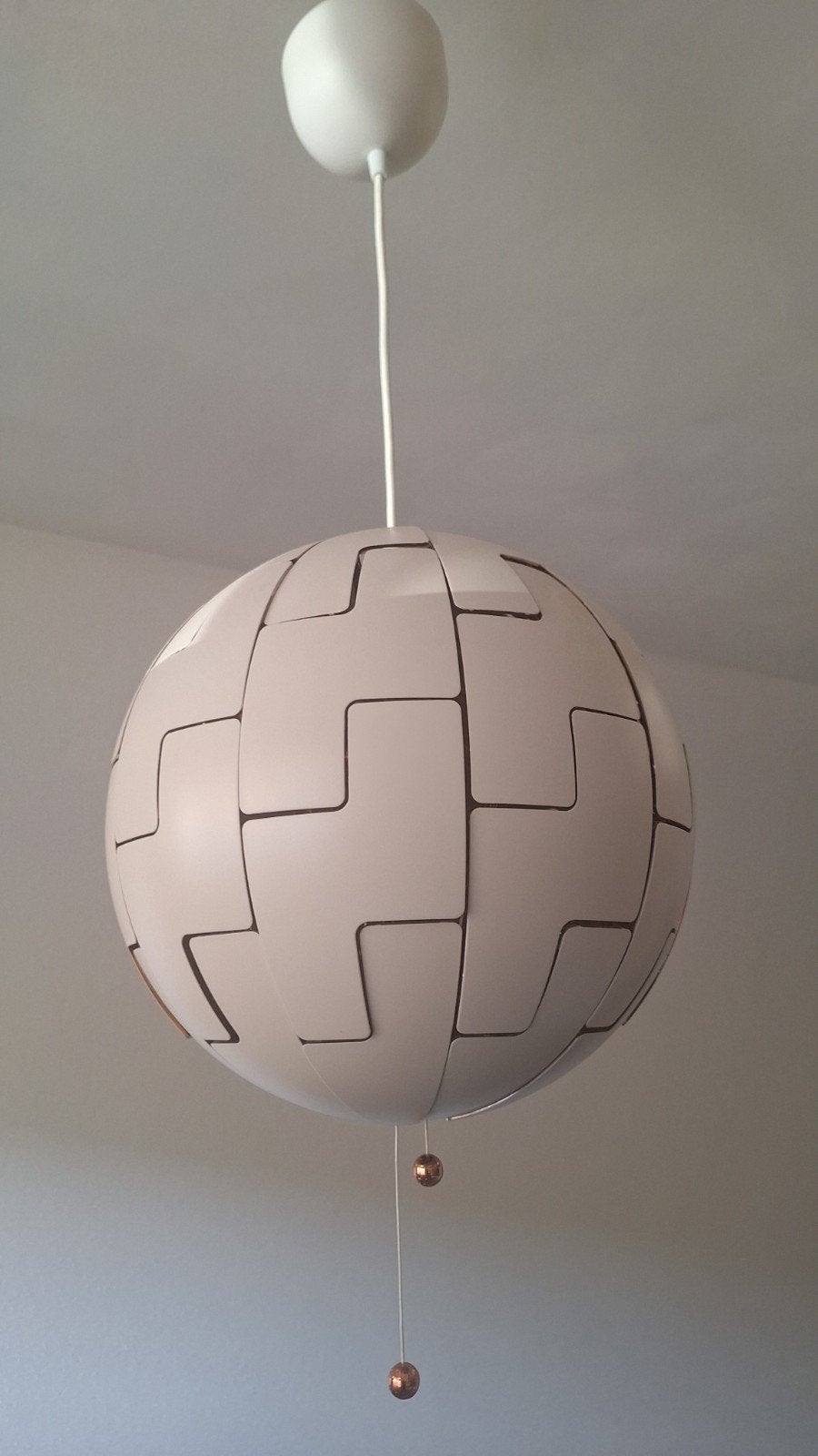 IKEA PS 2014 Hanglamp - Wit/Koper, Verstelbaar, Ophalen, Kunststof, E27 (groot), Modern, Scandinavisch, Speels