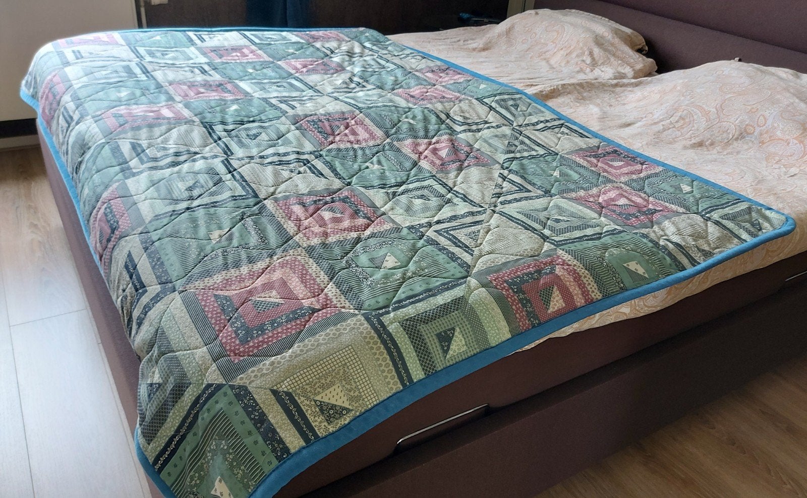 Patchwork eenpersoons Merinho Dekensprei 200x140 cm, Ophalen, Overige kleuren, Eenpersoons, Deken of Dekbed