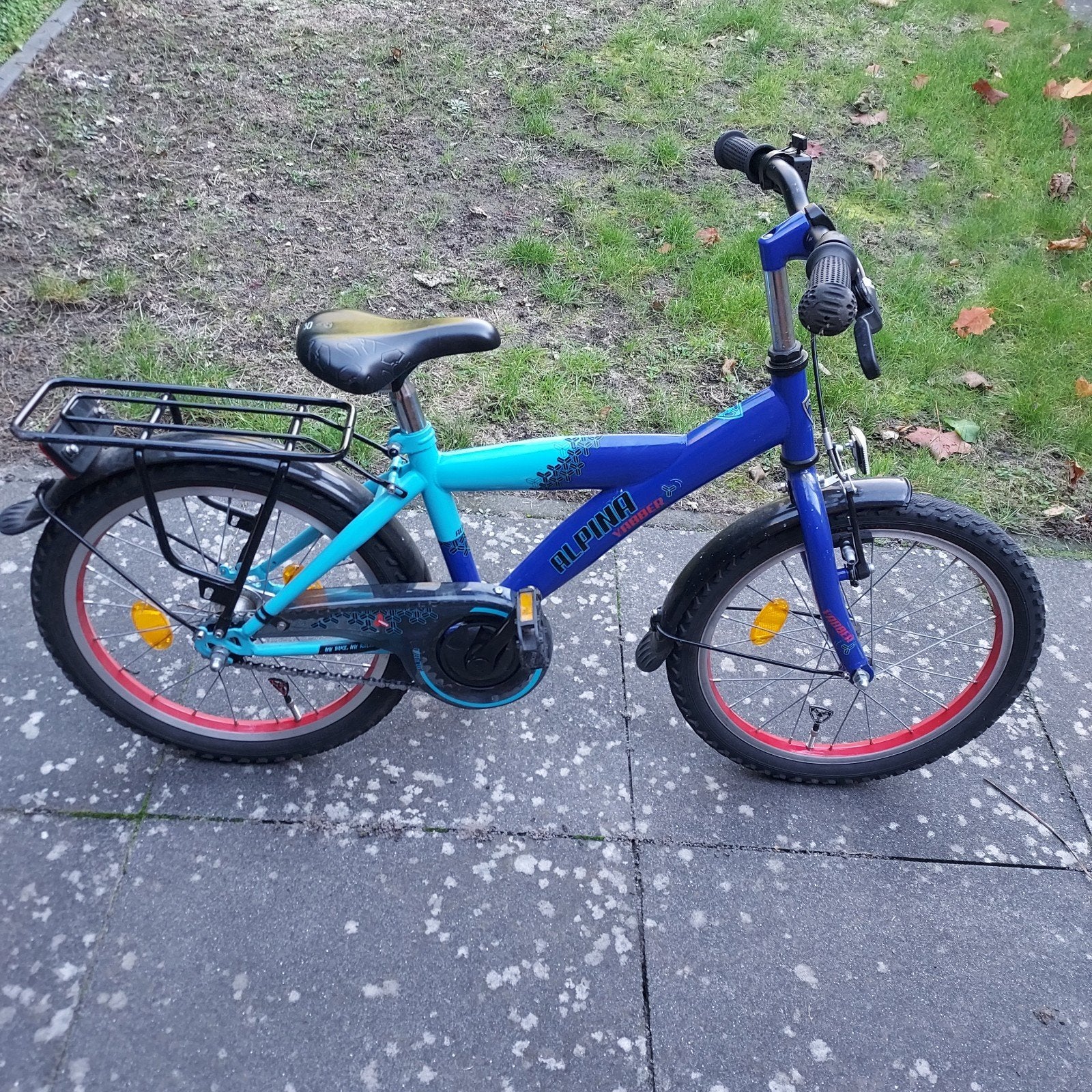 Alpina kinderfiets 18 inch - Blauw/Turquoise, Ophalen, Terugtraprem, Alpina, 16 tot 20 inch