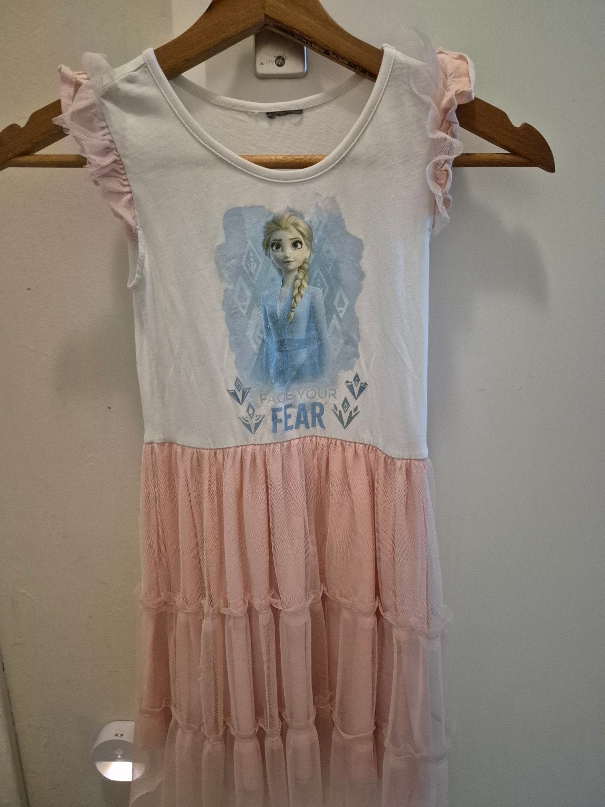 Elsa Frozen jurk met tule rokje voor meisjes 5-6 jaar, Ophalen of Verzenden, Gebruikt, Disney Frozen, Meisje