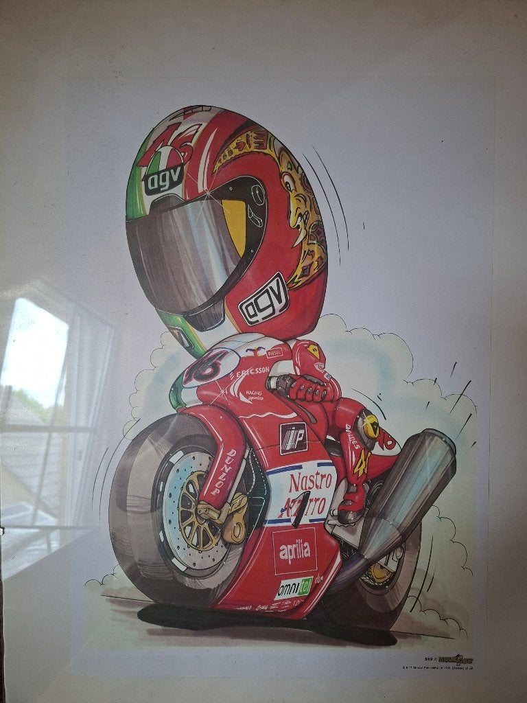 Motorrace poster - Aprilia Nastro Azzurro, Verzamelen, Ophalen, Zo goed als nieuw, Overige sporten, Poster, Plaatje of Sticker