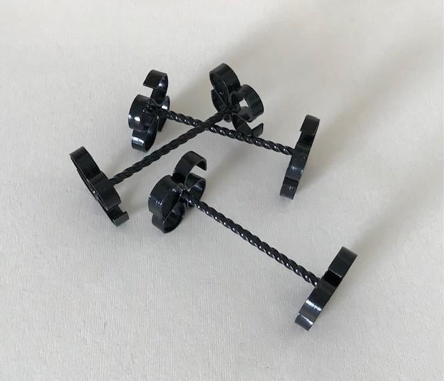 Franse nostalgische zwart metalen messenlegger 12 stuks, Ophalen of Verzenden, Zo goed als nieuw, Overige materialen, Los bestek