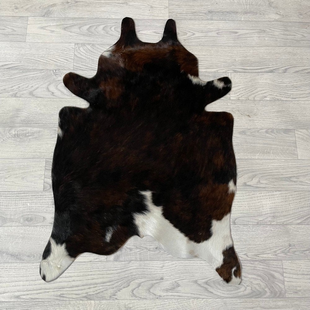 Mini koeienhuid bruin wit zwart 90x60cm #485 | Lederstore, Nieuw, Overige vormen, Zwart, 50 tot 100 cm