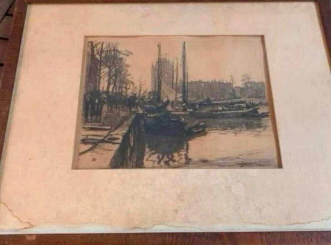 Ets mooie oude ets van het Witte Huis Rotterdam, Ophalen of Verzenden