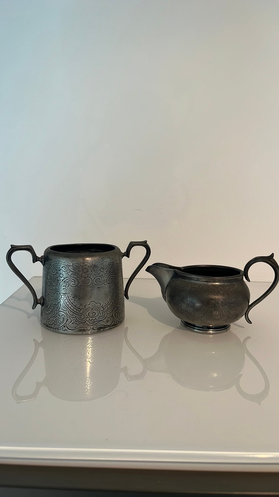 Antiek melkkannetje en suikerpotje, Antiek en Kunst, Ophalen of Verzenden