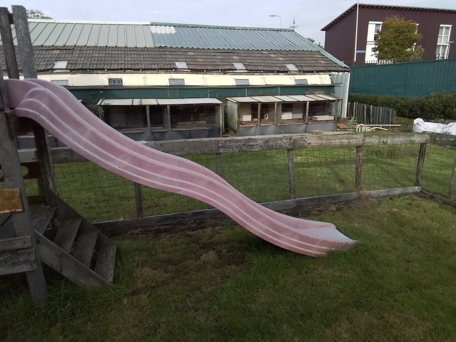 Roze glijbaan, Ophalen, Gebruikt, Glijbaan, Aanbouwonderdeel