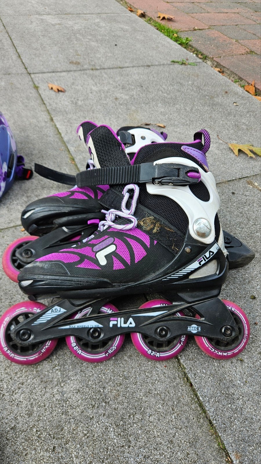 Meisje skeelers Fila inline skates maat 32-36, Kinderen, Ophalen of Verzenden, Inline skates 4 wielen, Verstelbaar
