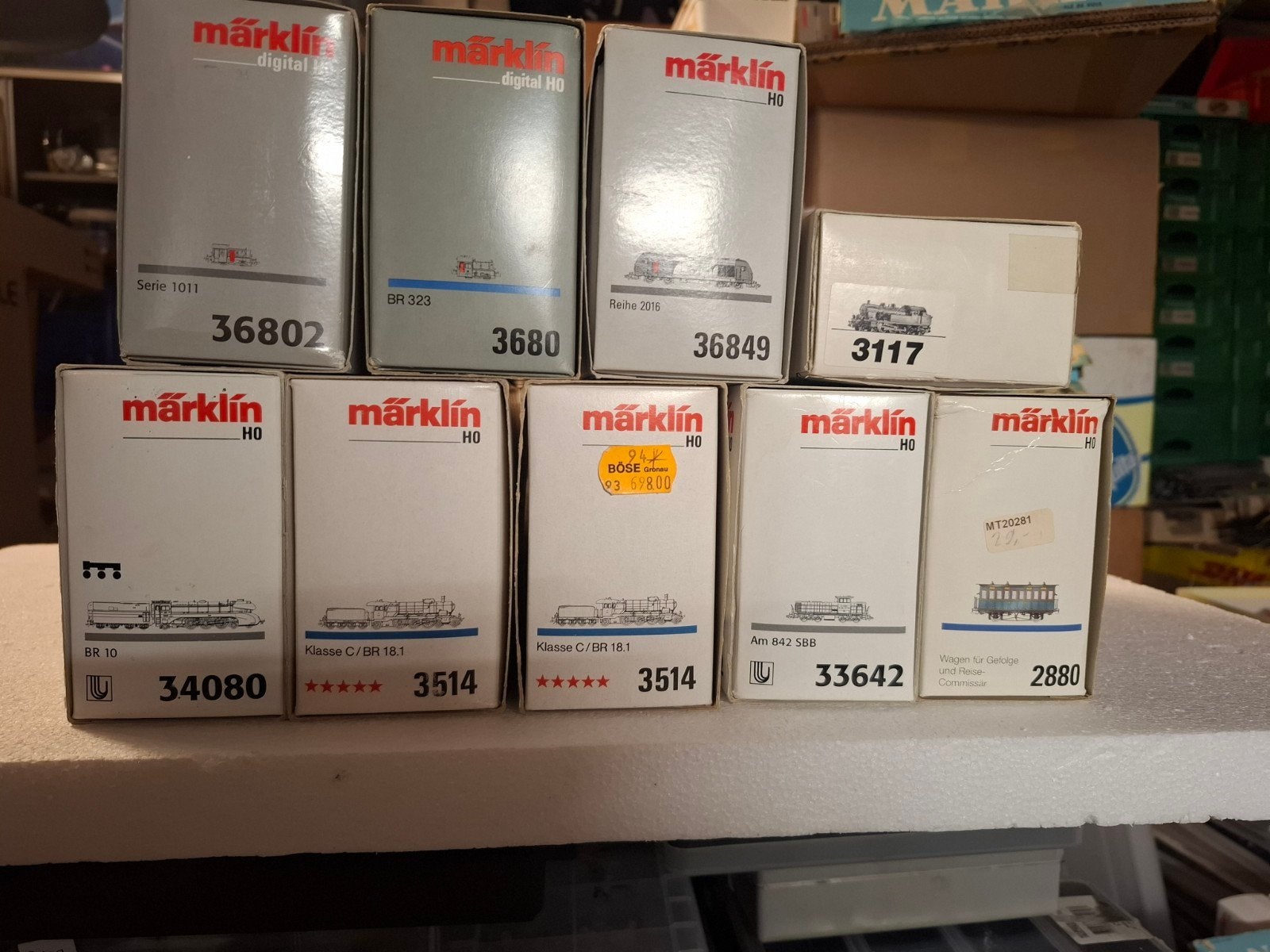 Div lege marklin lok dozen en 2 konink wagons dozen komp, Hobby en Vrije tijd, Modeltreinen | H0, Wisselstroom, Gebruikt, Locomotief