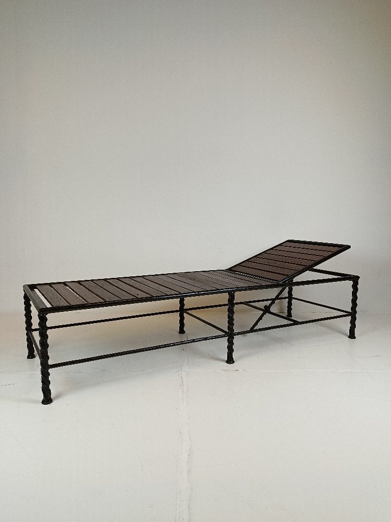 Prachtig Antieke Smeedijzeren Tuin LigBed (italiaans), Ophalen of Verzenden