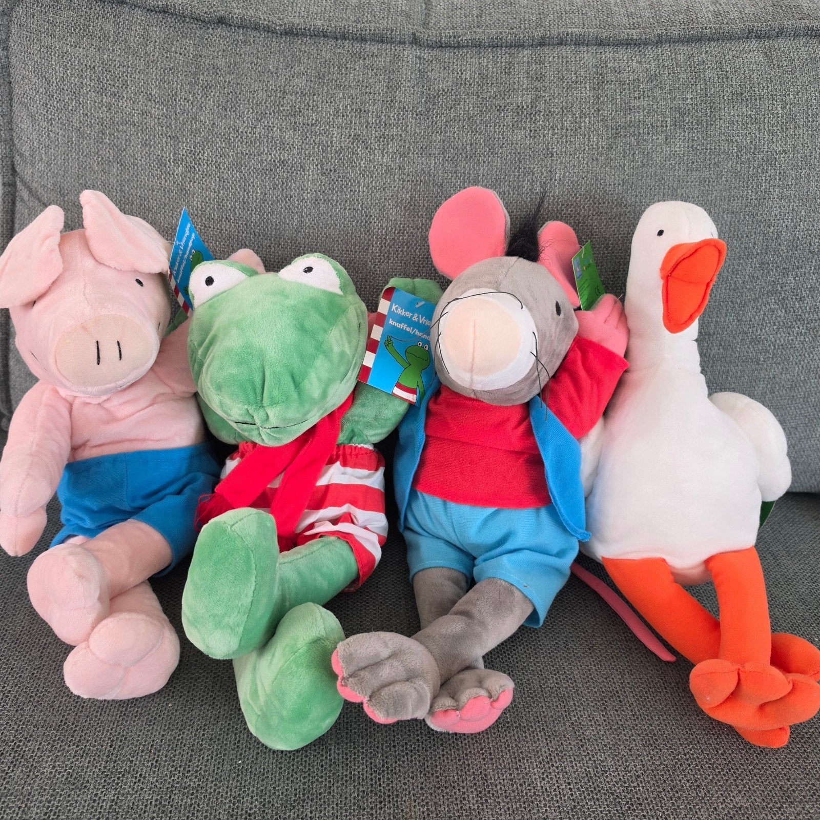 Max Velthuis Kikker en zijn vrienden knuffels (4 stuks), Kikker, Overige merken, Overige karakters, Nieuw