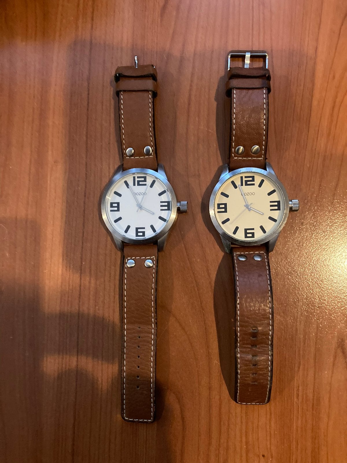 OOZOO heren horloge .2 stuks.Amper gedragen., Ophalen, Zo goed als nieuw, Leer, Overige merken