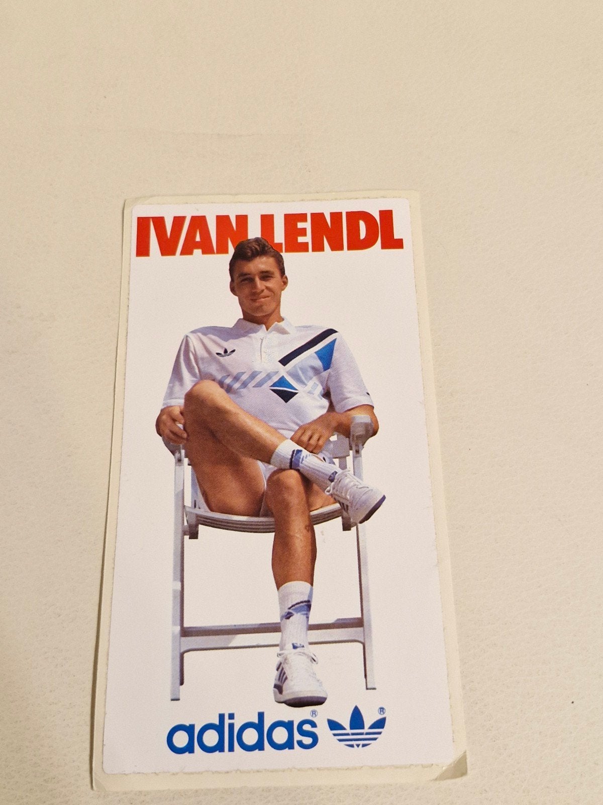 285 Vintage Ivan Lendl Adidas Sticker - Tennis Legende, Ophalen of Verzenden, Nieuw, Sport