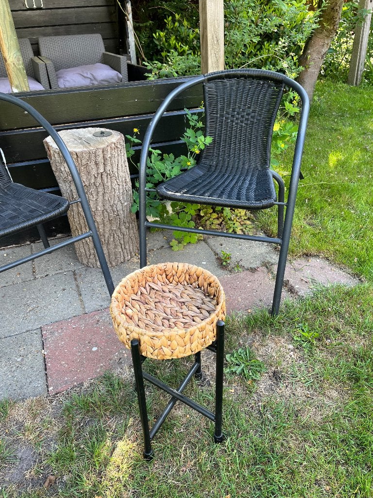 tuin set twee zwarte bisto tuinstoelen balkon set, Ophalen, Gebruikt