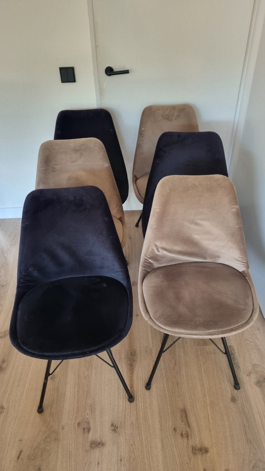 6x eetkamerstoelen velvet, Ophalen, Zo goed als nieuw, Vijf, Zes of meer stoelen