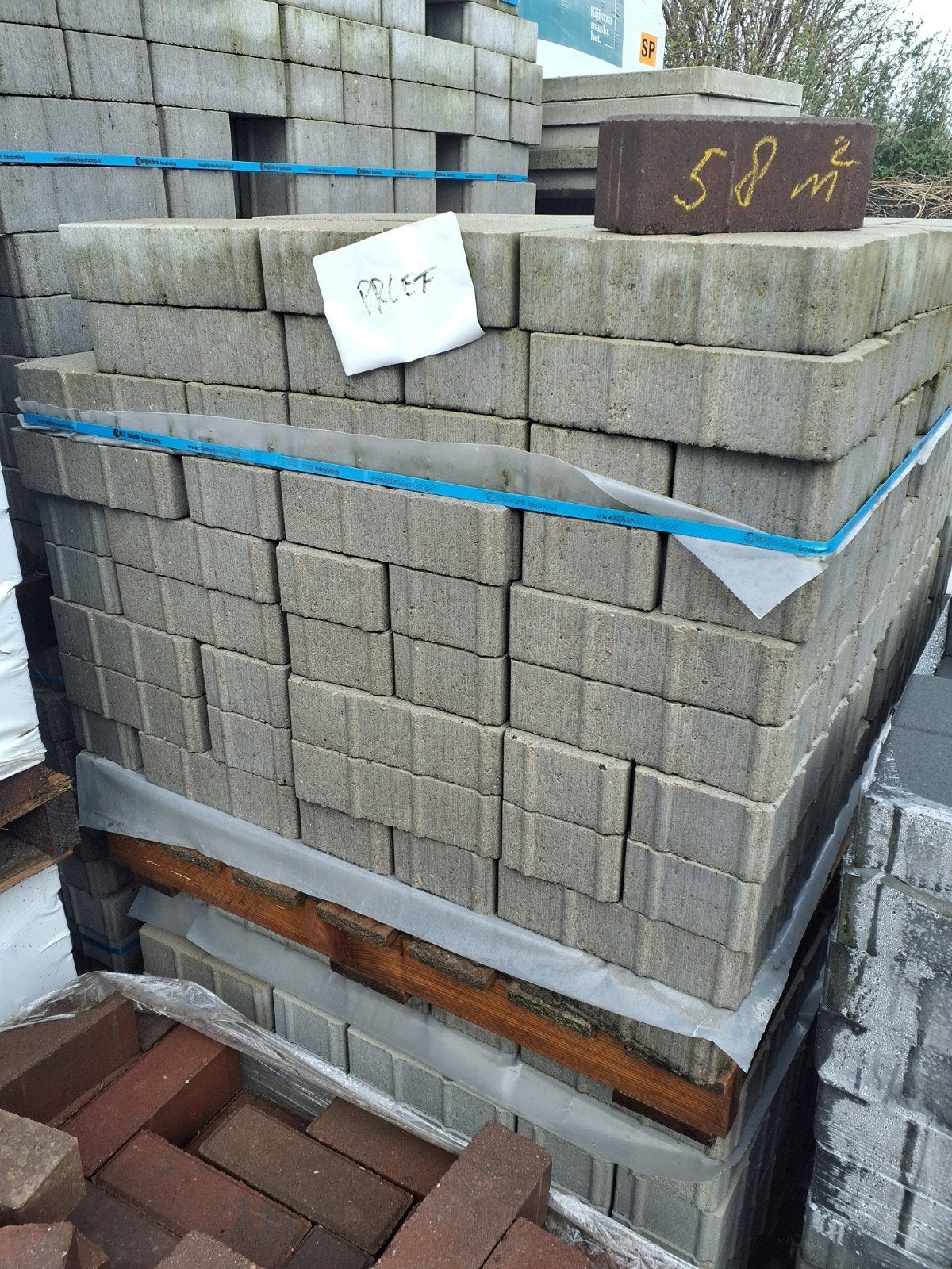 Duitse Betonklinkers - Grijs - 6cm - 58m², Klinkers, Nieuw, Ophalen of Verzenden, 10 m² of meer
