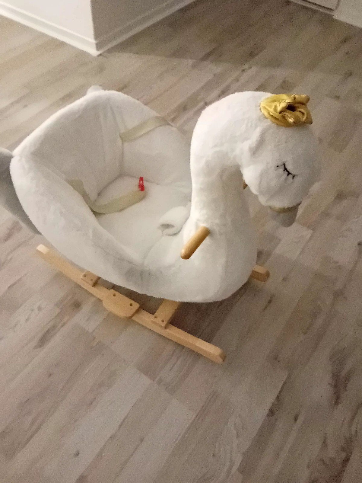 Witte Zwaan Schommelstoel voor Baby's, Ophalen, Speelkleed, Zo goed als nieuw, Met licht
