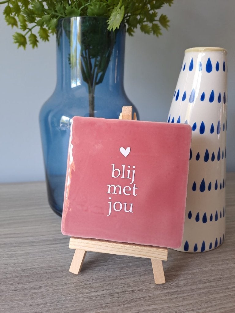 Tegel blij met jou, 100 cm, Ophalen of Verzenden, Tegeltje, Steen/keramiek