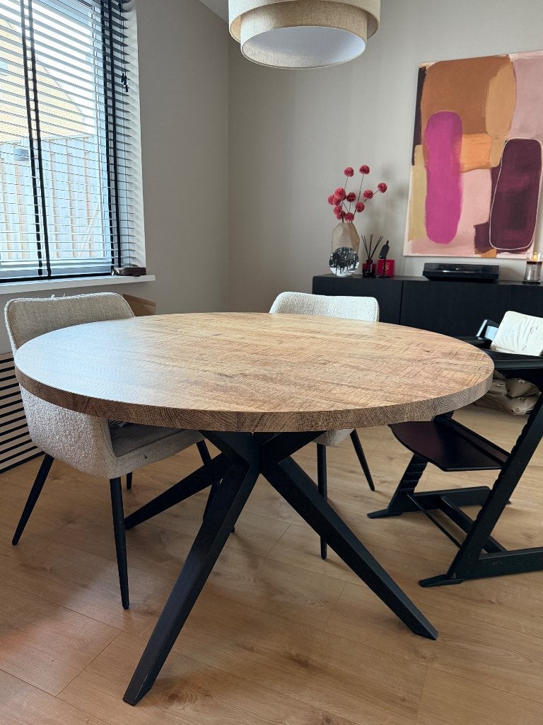 Ronde eettafel Mascaro – Pronto Wonen – Mango – Ø 130 cm, Ophalen, Gebruikt, Rond, Vier personen