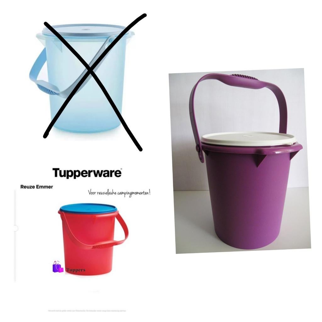Tupperware Reuze Emmer 8.5L - Nieuw in 2 kleuren, Ophalen of Verzenden, Nieuw, Blauw, Overige typen